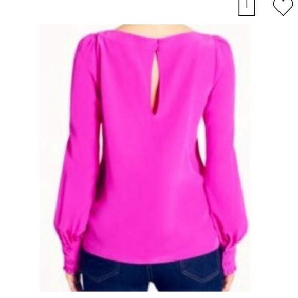 New - Kate Spade 💯% silk fuchsia Bronson boat neck blouse - Picture 3 of 7
